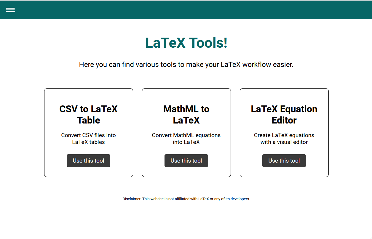 LaTeX Tools Project
